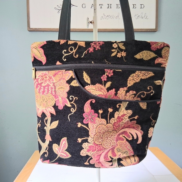 Vintage danny k beverly hills made in the usa tapestry tote bag Floral Purse - Picture 8 of 15